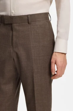 BOSS ONE Slim-fit suit trousers in wool, silk and linen