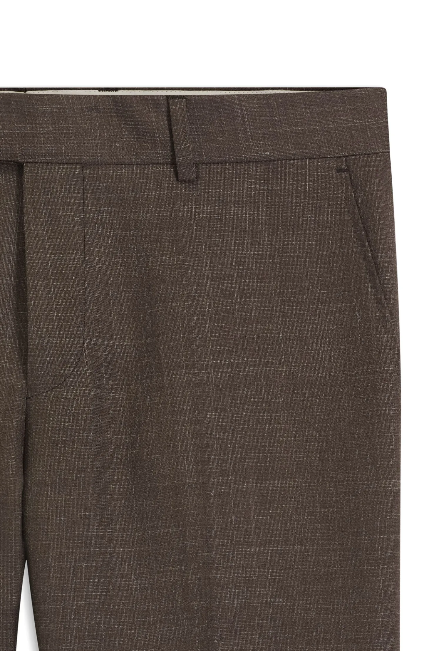 BOSS ONE Slim-fit suit trousers in wool, silk and linen