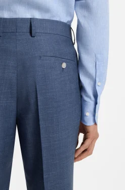 BOSS ONE Slim-fit suit trousers in wool, silk and linen