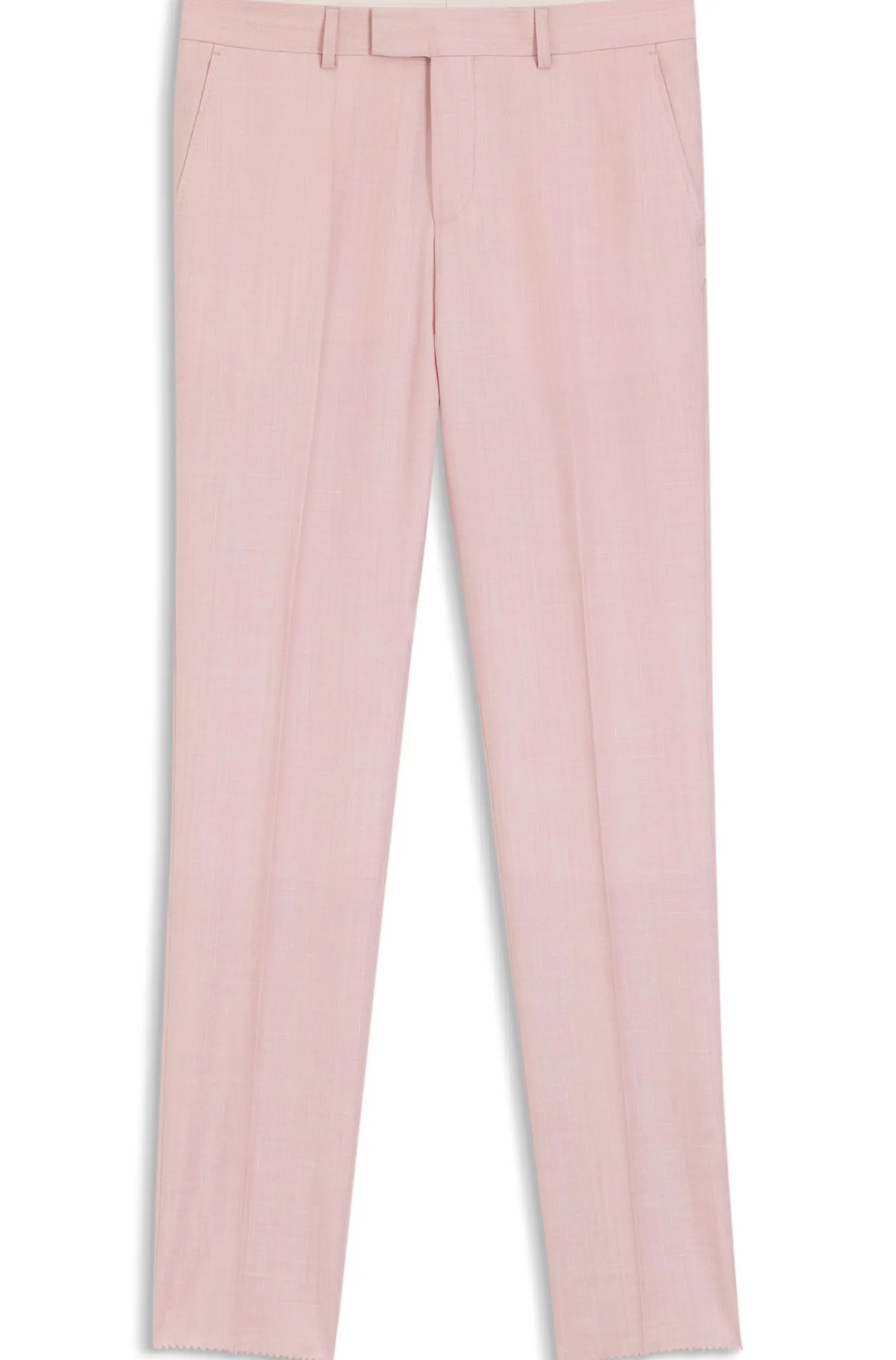 BOSS ONE Slim-fit suit trousers in wool, silk and linen