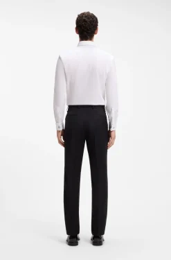 BOSS ONE Slim-fit trousers in virgin-wool serge