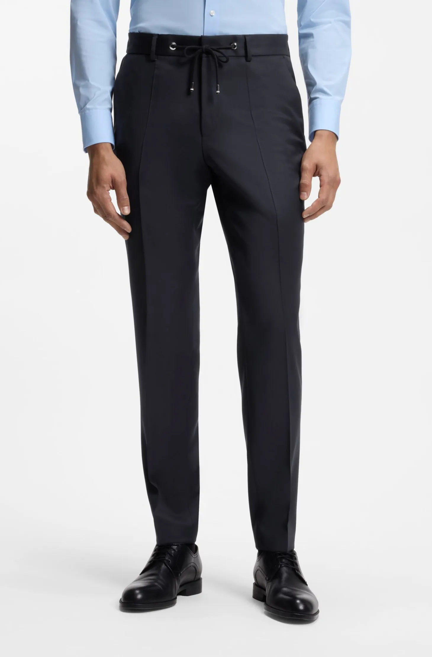 BOSS ONE Slim-fit trousers in virgin-wool serge