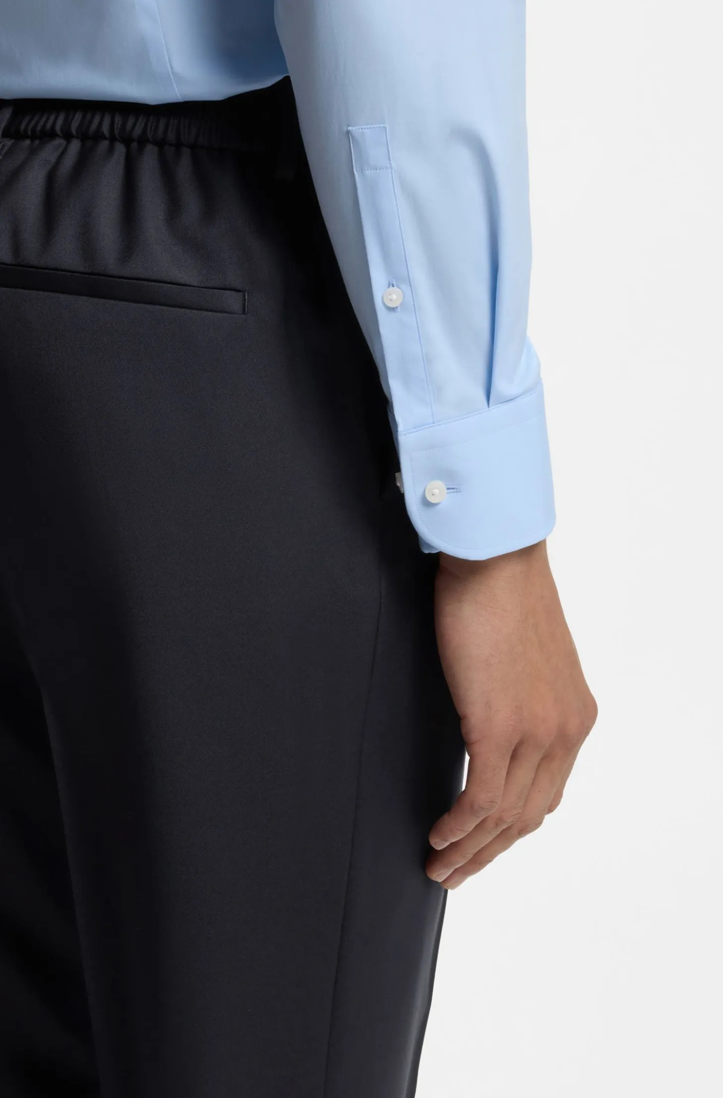 BOSS ONE Slim-fit trousers in virgin-wool serge
