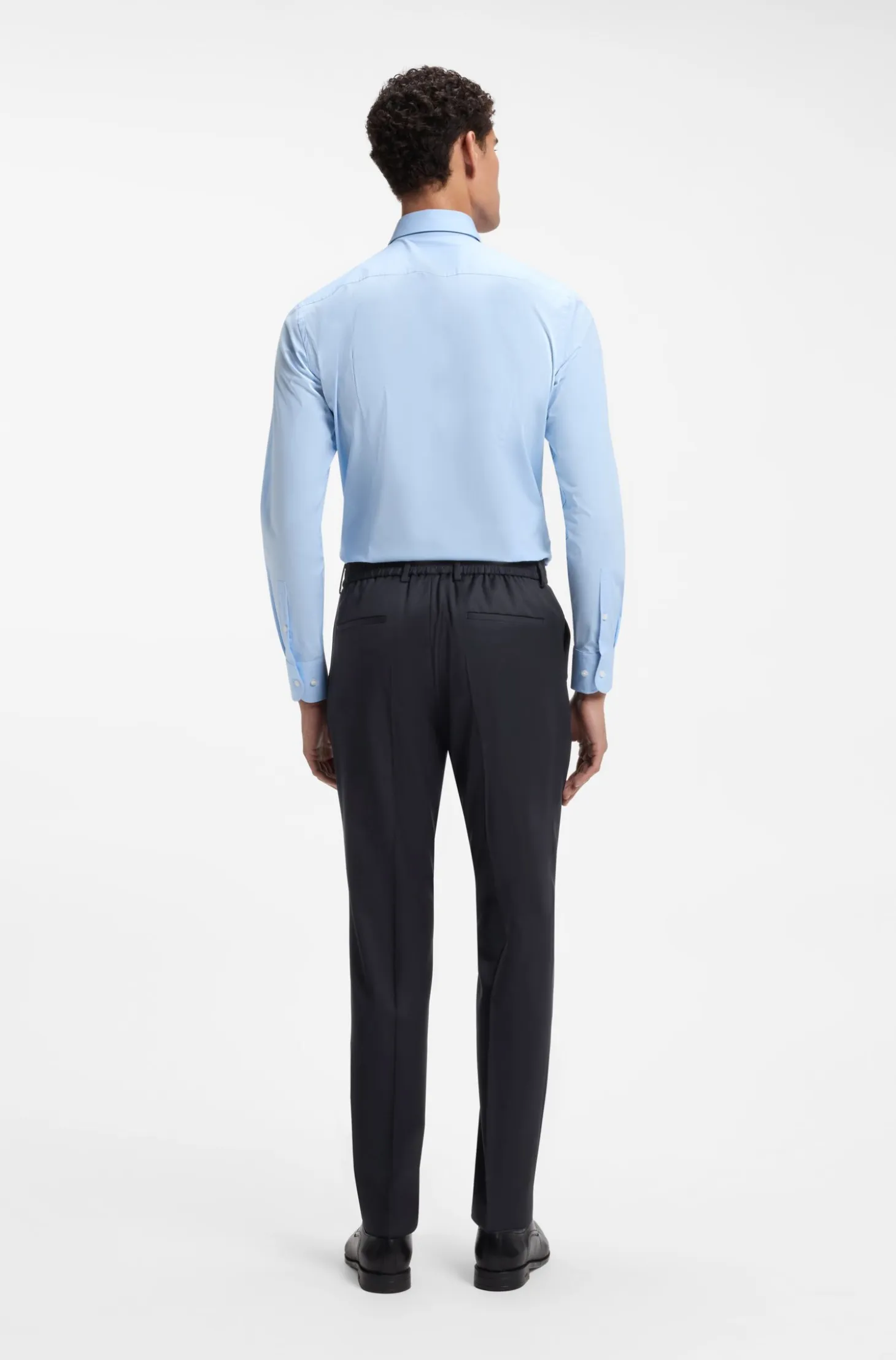 BOSS ONE Slim-fit trousers in virgin-wool serge