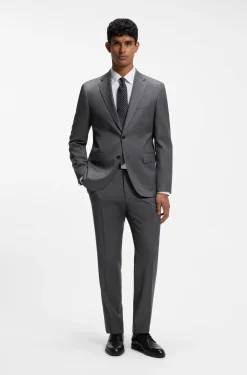 BOSS ONE Slim-fit trousers in virgin-wool serge