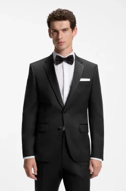 BOSS ONE Slim-fit tuxedo jacket in virgin-wool serge
