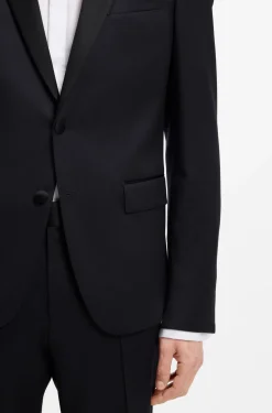 BOSS ONE Slim-fit tuxedo jacket in virgin-wool serge