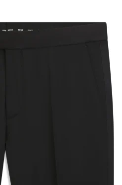 BOSS ONE Slim-fit tuxedo trousers in virgin-wool serge