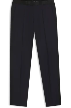 BOSS ONE Slim-fit tuxedo trousers in virgin-wool serge