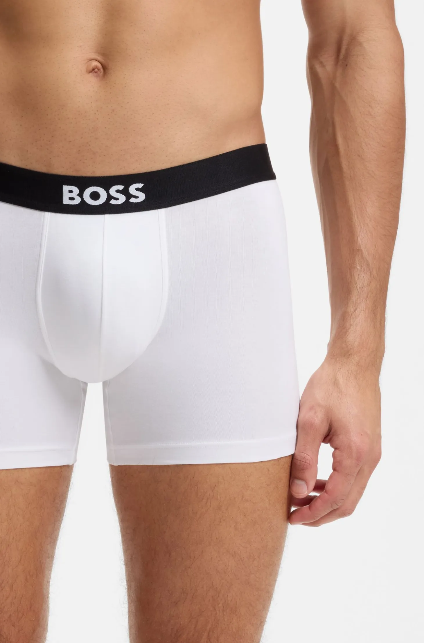 BOSS ONE three-pack of logo-waistband boxer briefs