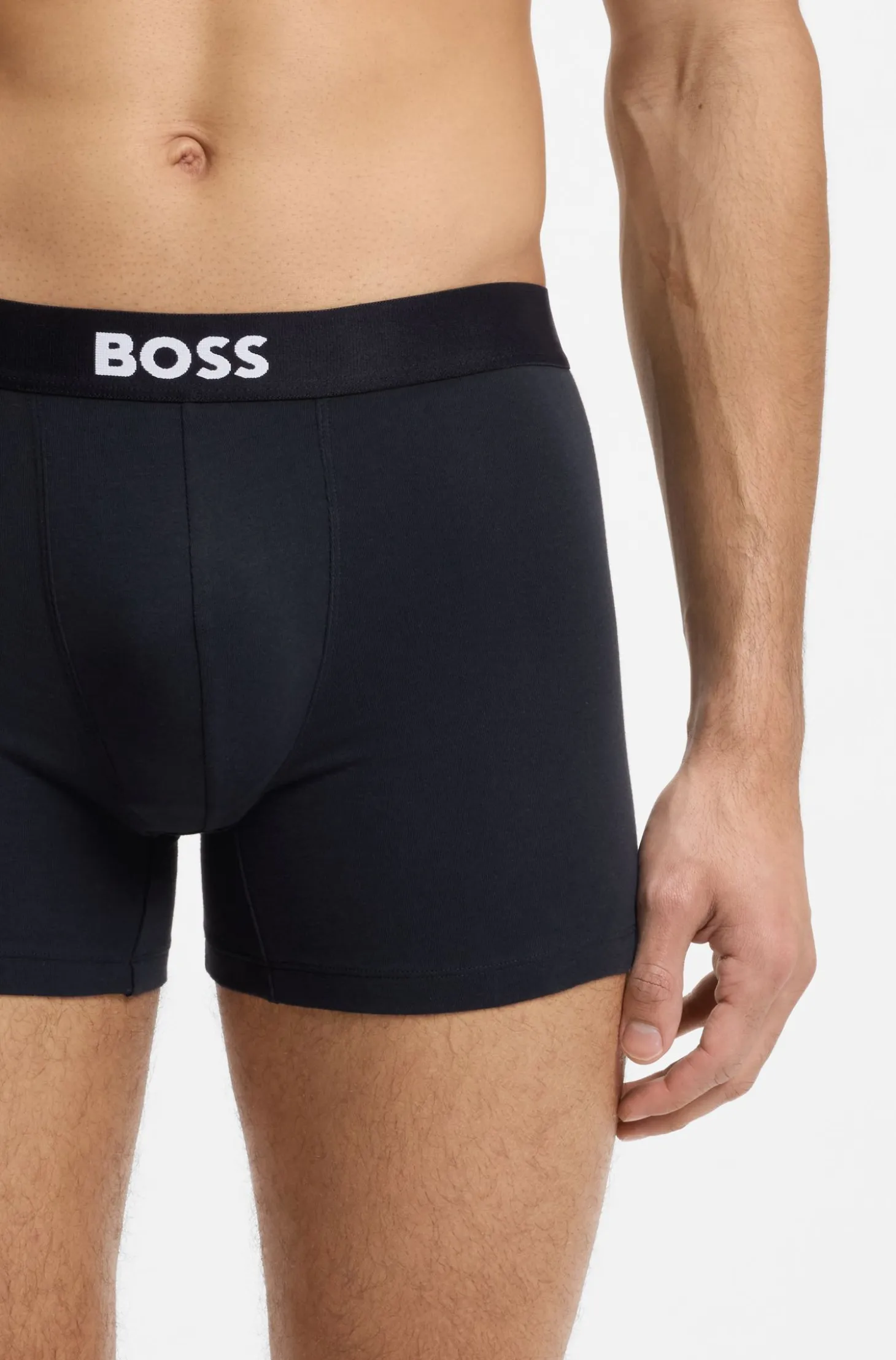 BOSS ONE three-pack of logo-waistband boxer briefs
