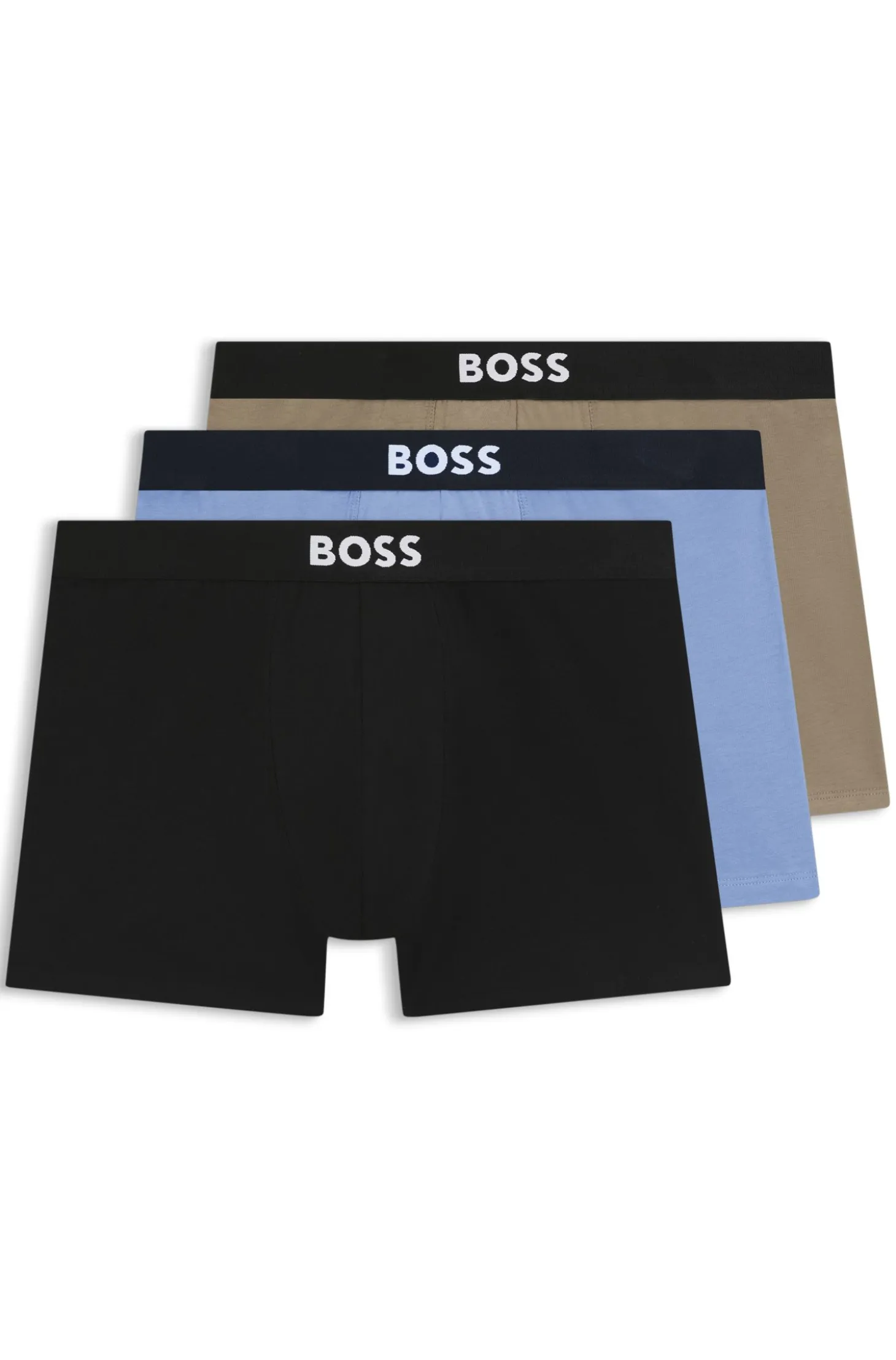 BOSS ONE three-pack of logo-waistband boxer briefs