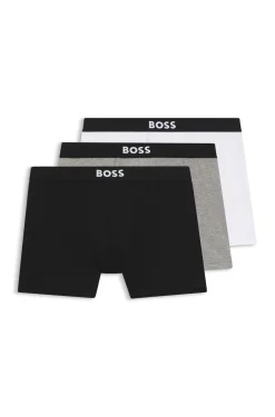 BOSS ONE three-pack of logo-waistband boxer briefs