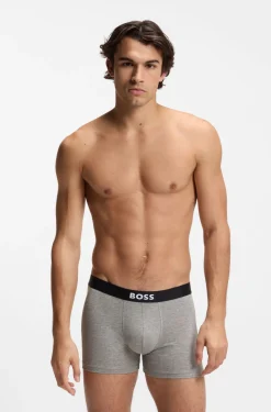BOSS ONE three-pack of logo-waistband boxer briefs