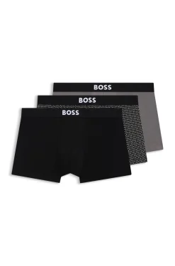 BOSS ONE three-pack of trunks in stretch cotton