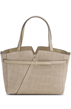 BOSS Revers printed-suede tote bag with belt detail