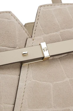 BOSS Revers printed-suede tote bag with belt detail
