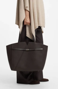 BOSS Revers tote bag in leather with belt detail