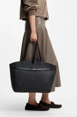 BOSS Revers tote bag in leather with belt detail