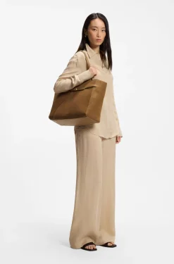 BOSS Revers tote bag in suede with belt detail