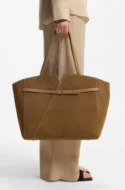 BOSS Revers tote bag in suede with belt detail