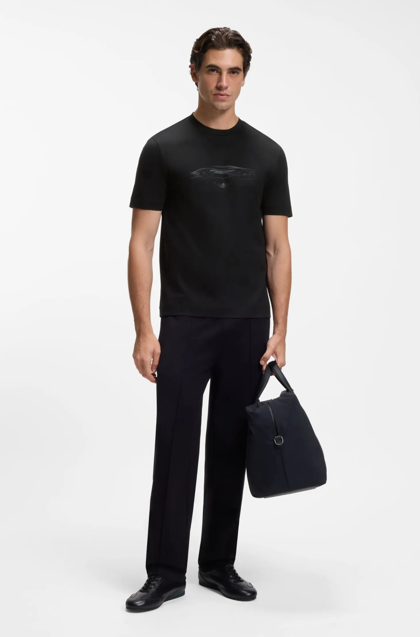BOSS x ASTON MARTIN cotton T-shirt with car graphic
