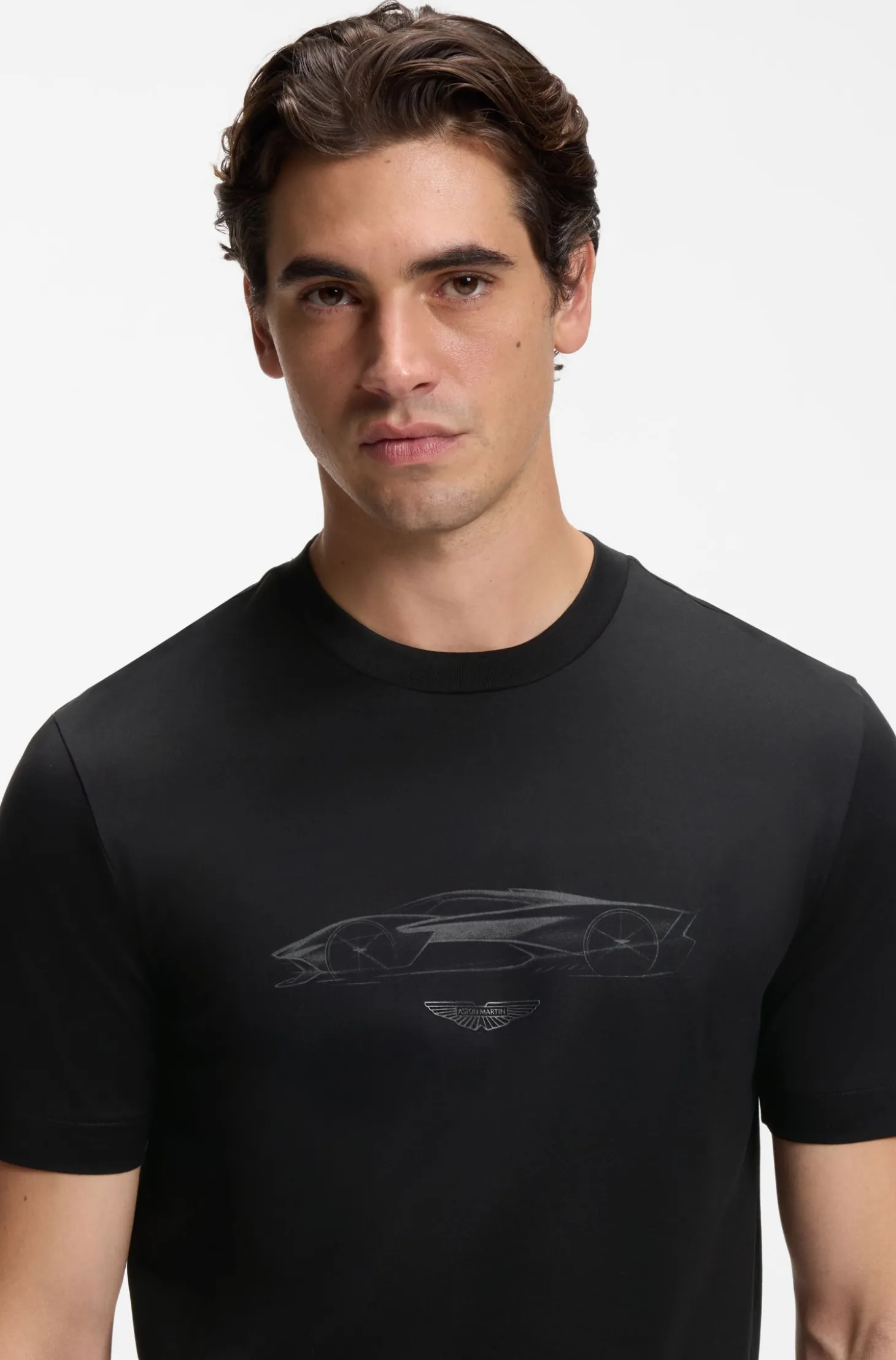 BOSS x ASTON MARTIN cotton T-shirt with car graphic