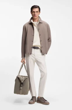 BOSS x ASTON MARTIN knitted holdall with suede trims