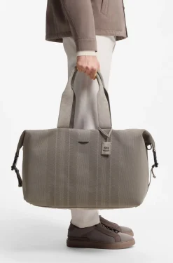 BOSS x ASTON MARTIN knitted holdall with suede trims