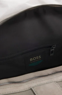 BOSS x ASTON MARTIN knitted holdall with suede trims