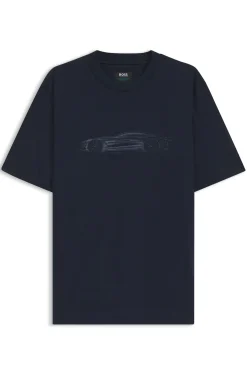 BOSS x ASTON MARTIN mercerised-cotton T-shirt with car artwork