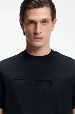 BOSS x ASTON MARTIN mercerised-cotton T-shirt with wing detail