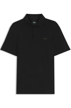 BOSS x ASTON MARTIN polo shirt in mercerised cotton jacquard