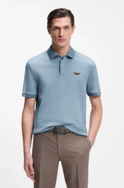 BOSS x ASTON MARTIN polo shirt in wool-cotton piqué