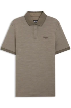 BOSS x ASTON MARTIN polo shirt in wool-cotton piqué
