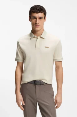 BOSS x ASTON MARTIN polo shirt in wool-cotton piqué