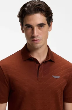 BOSS x ASTON MARTIN polo shirt in mercerised cotton jacquard