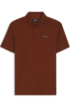 BOSS x ASTON MARTIN polo shirt in mercerised cotton jacquard