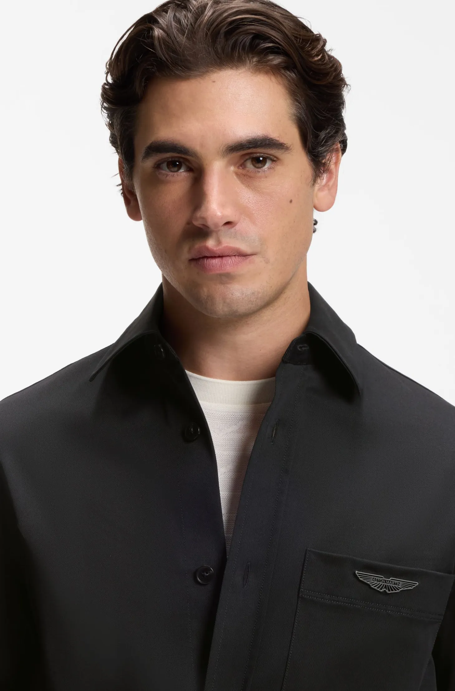 BOSS x ASTON MARTIN relaxed-fit overshirt in stretch cotton
