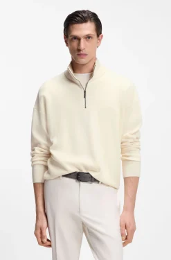BOSS x ASTON MARTIN zip-neck sweater in virgin wool