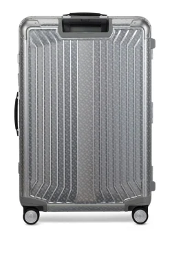 BOSS x Samsonite silver aluminium suitcase 76cm