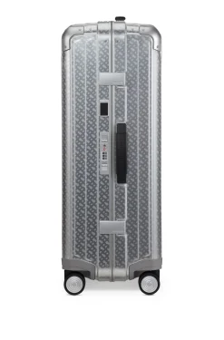 BOSS x Samsonite silver aluminium suitcase 76cm