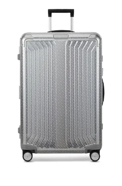 BOSS x Samsonite silver aluminium suitcase 76cm