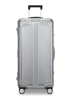BOSS x Samsonite silver aluminium trunk suitcase 80cm