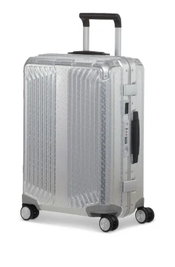 BOSS x Samsonite silver aluminium cabin-size suitcase 55cm