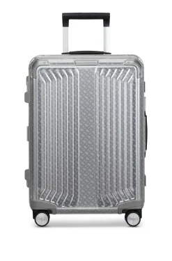 BOSS x Samsonite silver aluminium cabin-size suitcase 55cm