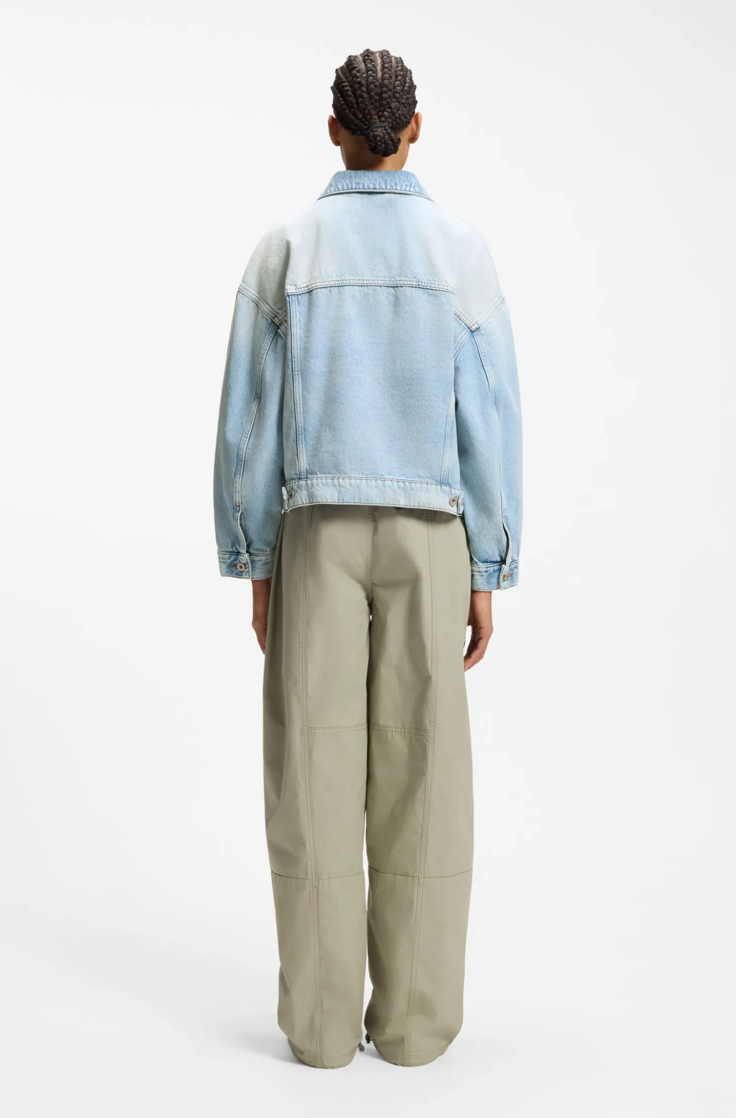 Boxy-fit jacket in blue rigid denim