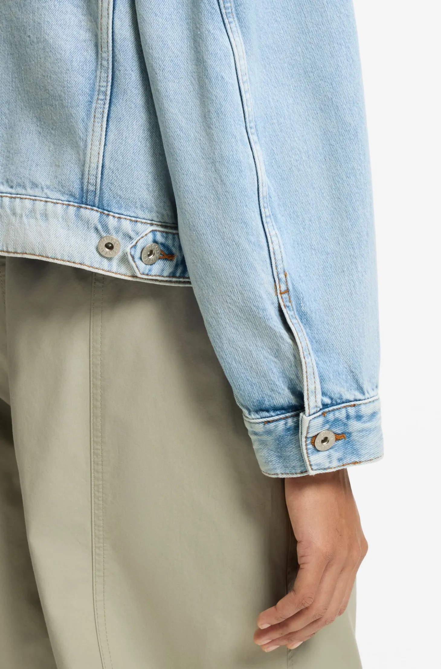 Boxy-fit jacket in blue rigid denim