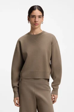 Boxy-fit knitted sweater in stretch fabric