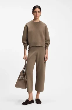 Boxy-fit knitted sweater in stretch fabric